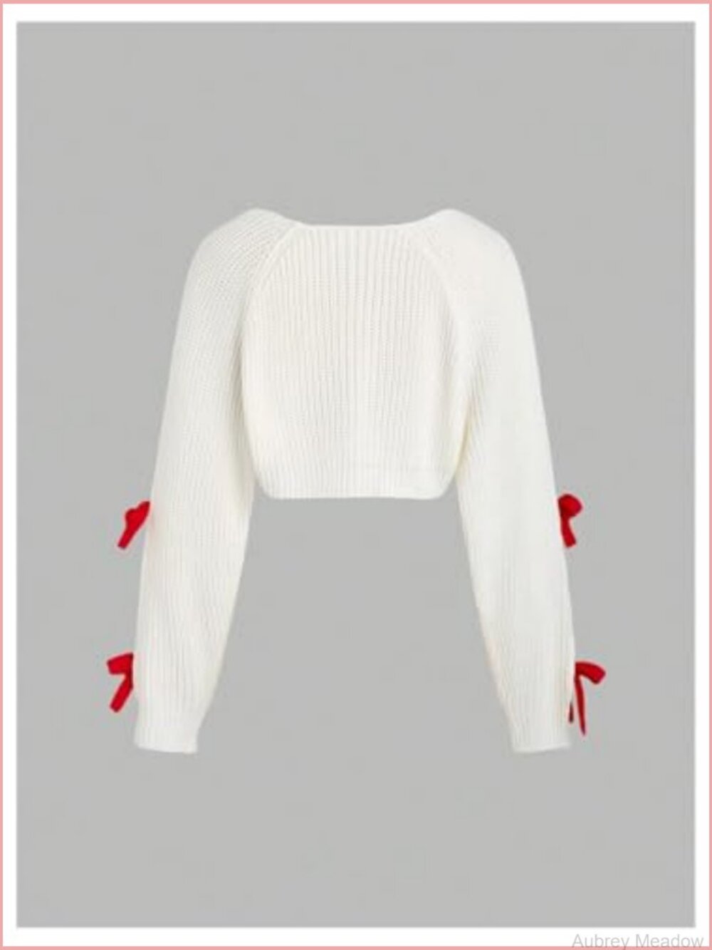 Cropped Cardigan Bow Knit Open Front Long Sleeve Sweater Shrug - Picture 2 of 6